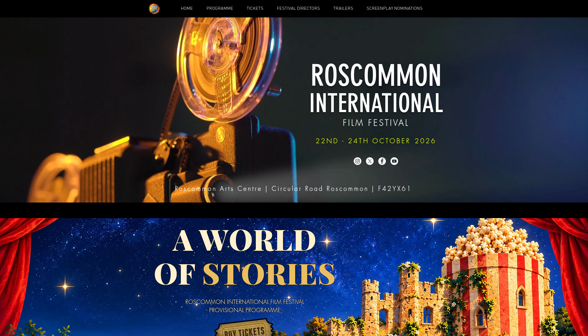 Roscommon 国际电影节：欣赏爱尔兰与全球新锐短片第1步报名页面截图