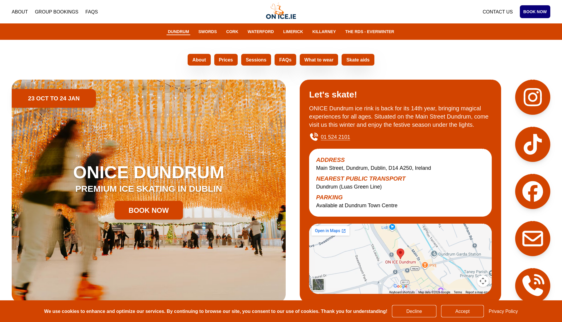 Dundrum 节日冰场滑冰体验第1步报名页面截图