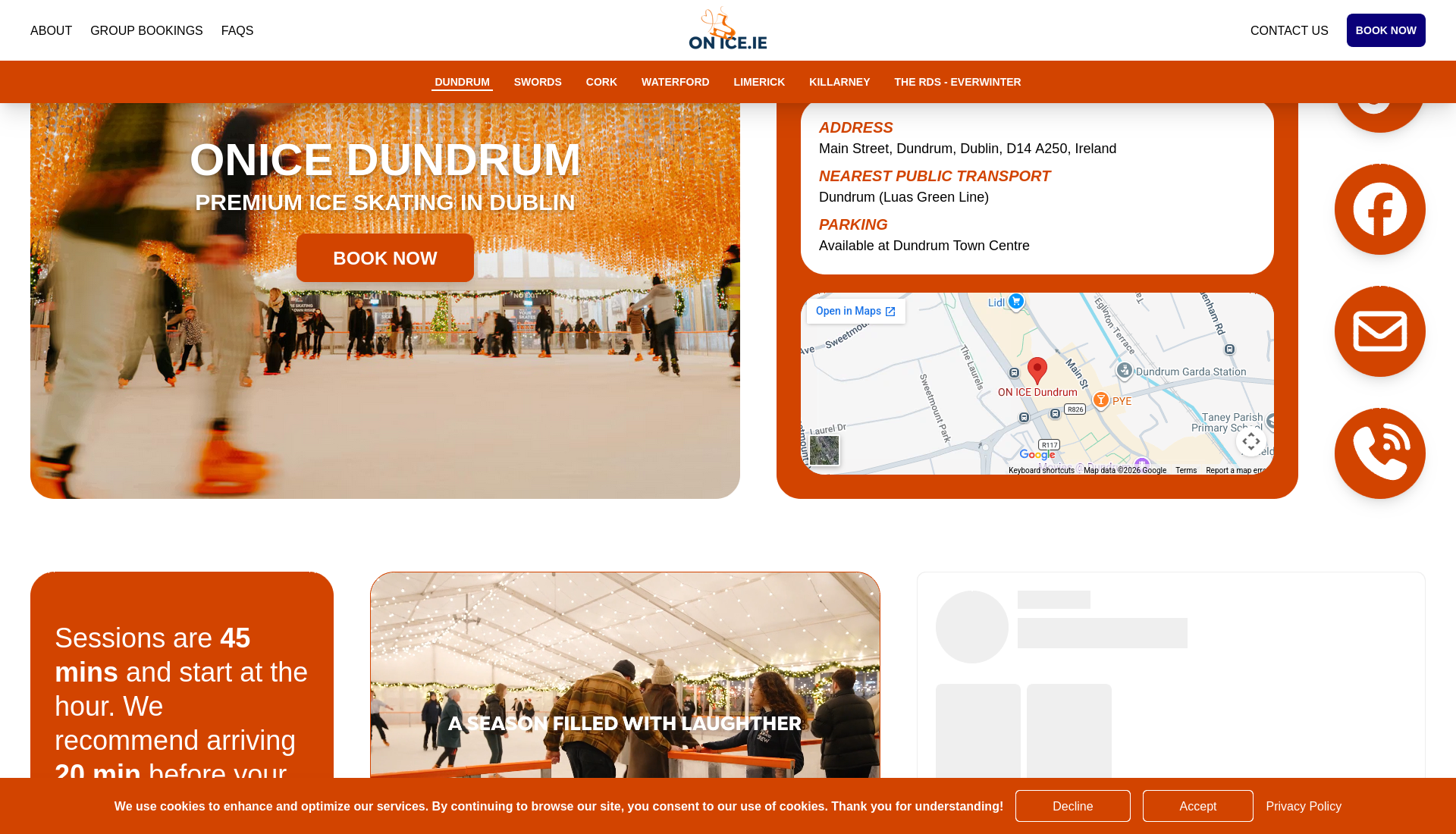 Dundrum 节日冰场滑冰体验第2步报名页面截图