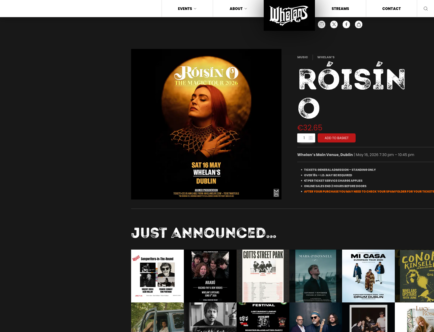 Róisín O《The Magic Tour》近身夜场第2步报名页面截图