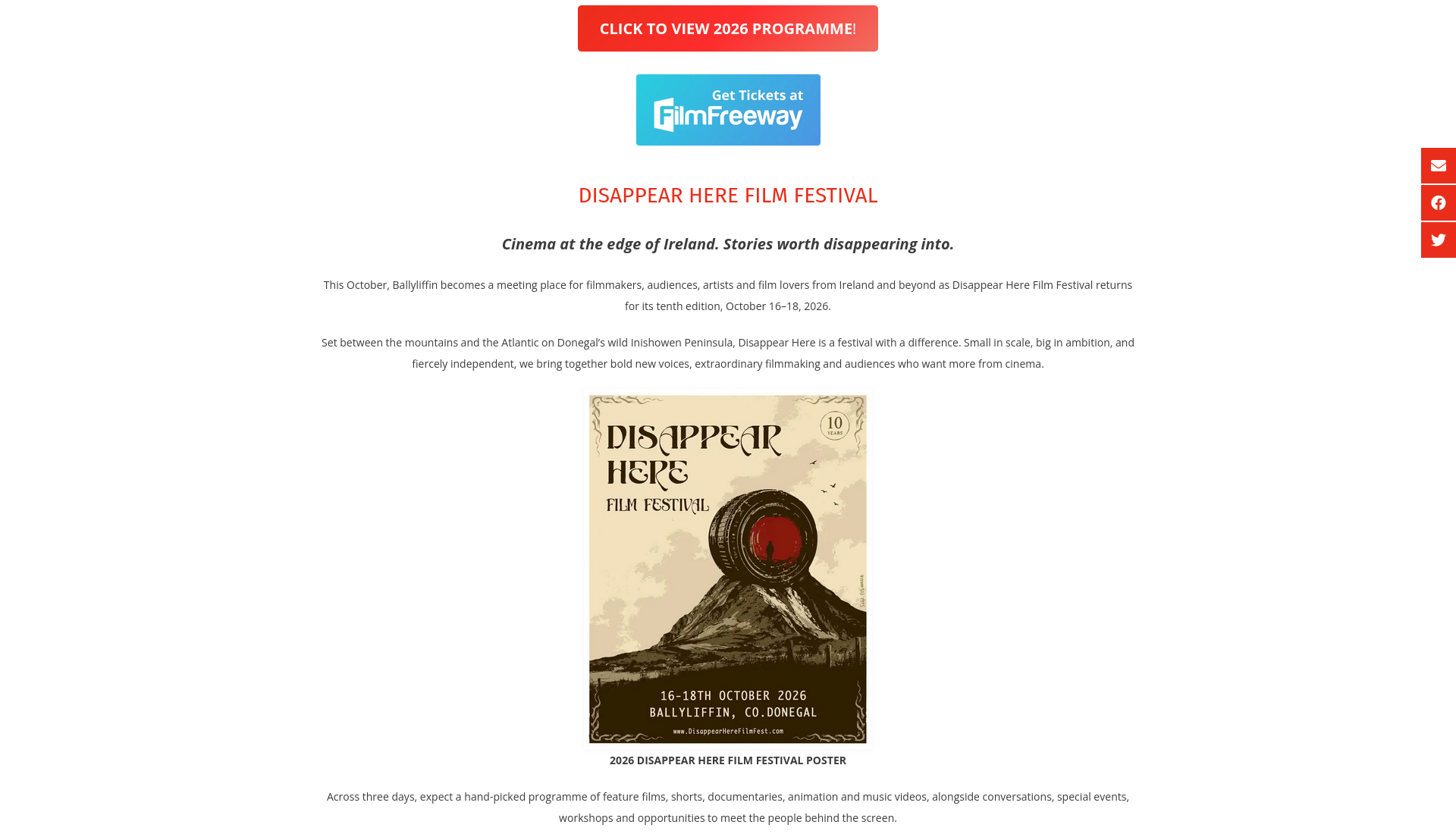 Disappear Here 电影节：在巴利利芬探索独立电影第1步报名页面截图