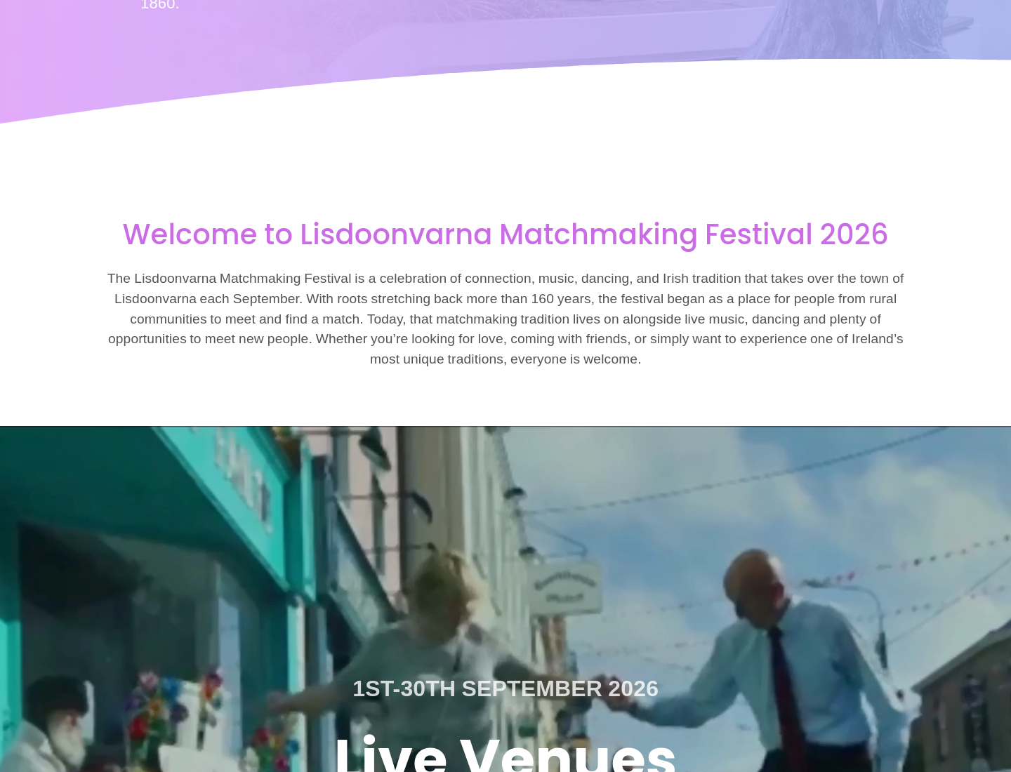 2026年 Lisdoonvarna 相亲节：体验爱尔兰传统牵线与音乐之夜第1步报名页面截图
