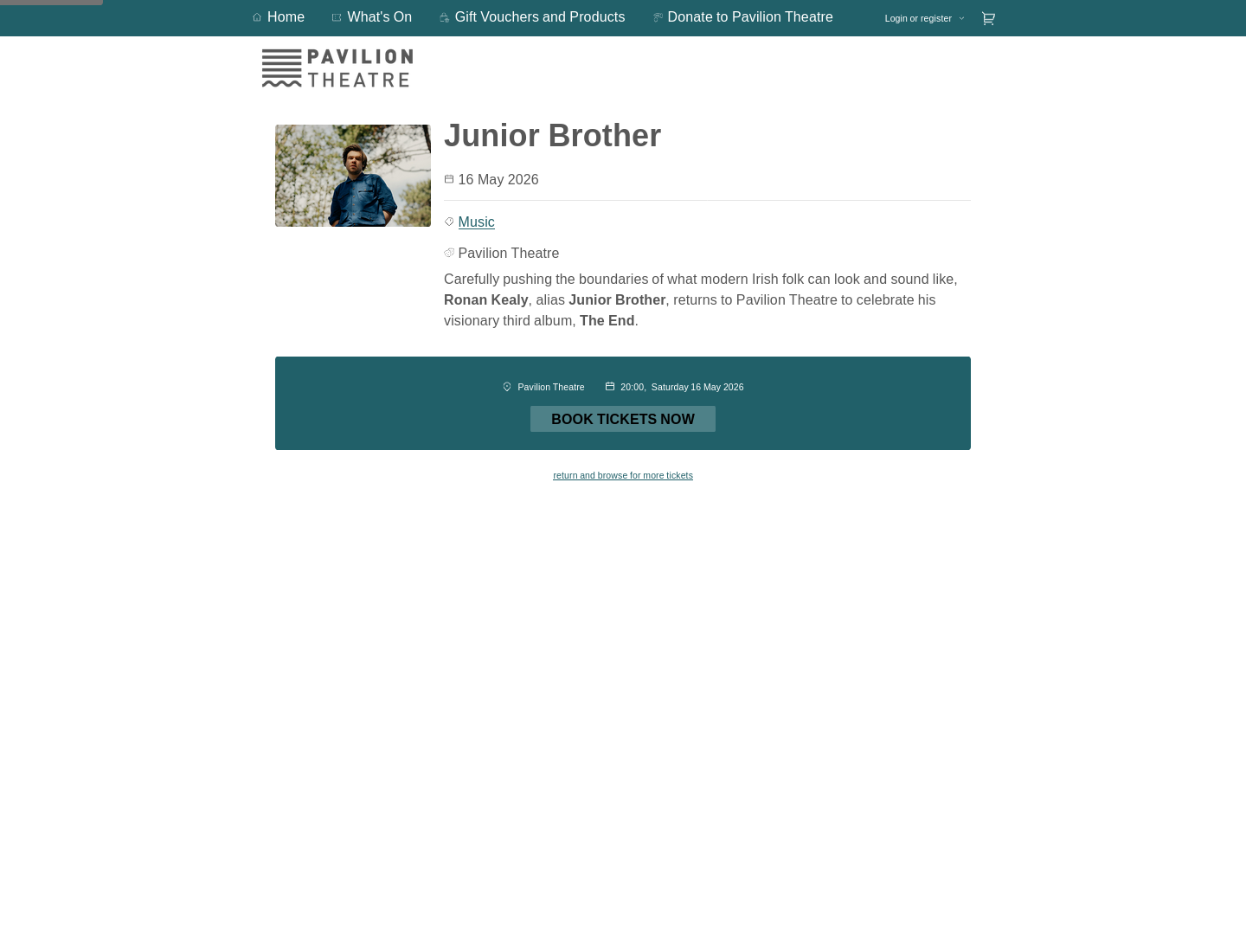 Junior Brother《The End》现场演出第2步报名页面截图