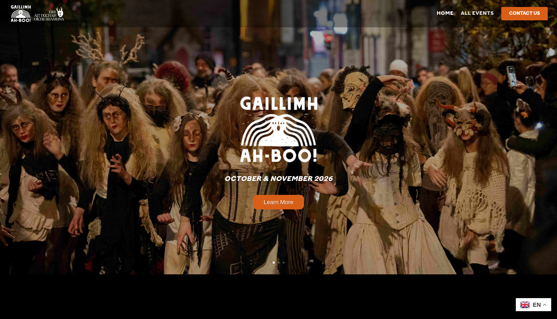 戈尔韦 Gaillimh Ah-Boo! 万圣节庆典：街头表演与光影装置第1步报名页面截图