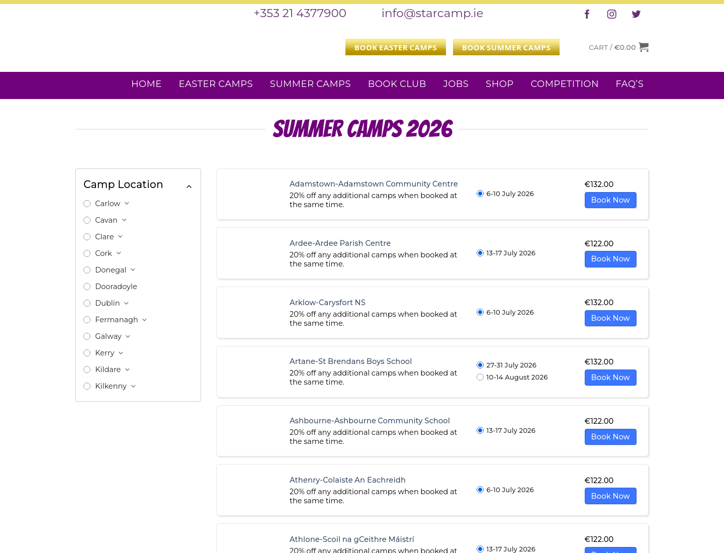 Portarlington STARCAMP 暑期夏令营：5-12岁儿童艺术表演体验第1步报名页面截图