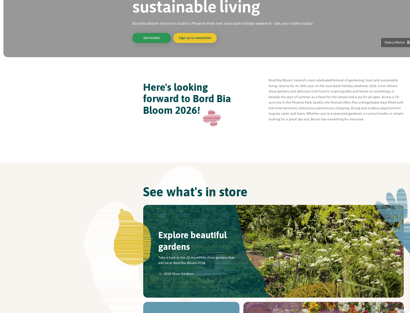Bord Bia Bloom 2026 夏日终景节第1步报名页面截图