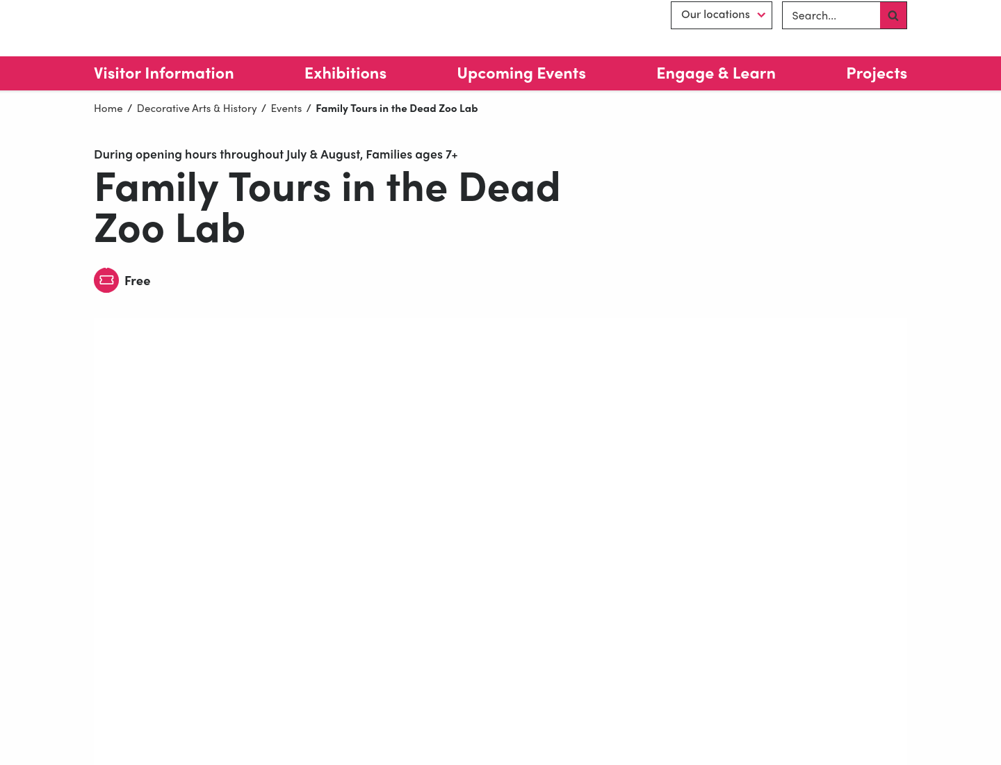 都柏林国家博物馆：Dead Zoo Lab 家庭动物抽签导览第1步报名页面截图