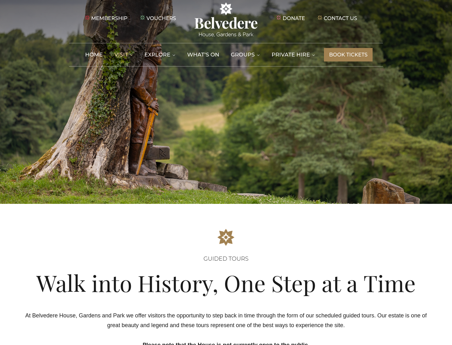Belvedere House 庄园户外导览步行游第1步报名页面截图