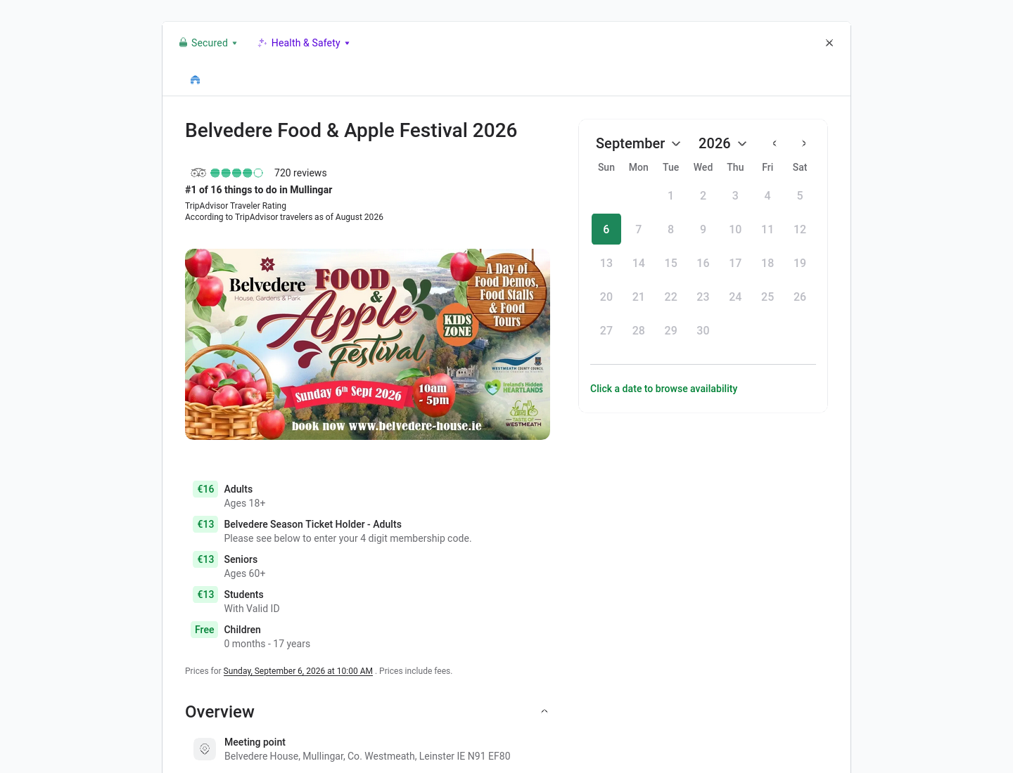 Belvedere 苹果美食节：逛市集、看名厨现场烹饪第2步报名页面截图