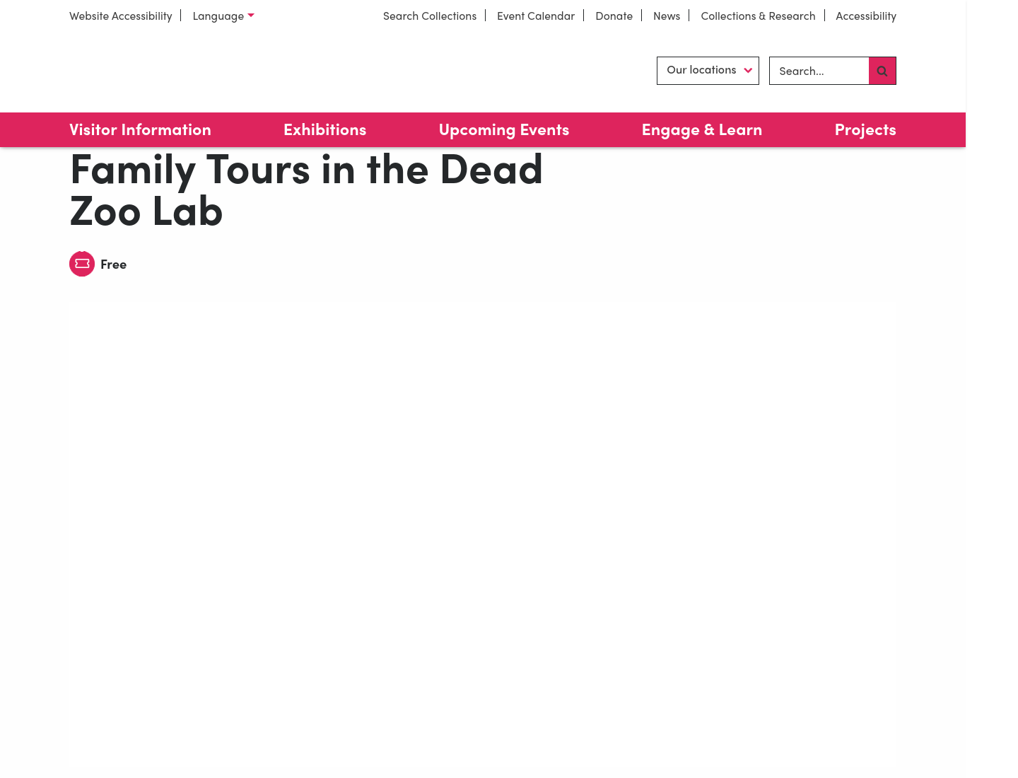 带孩子去 Dead Zoo Lab 抽签看动物标本第1步报名页面截图