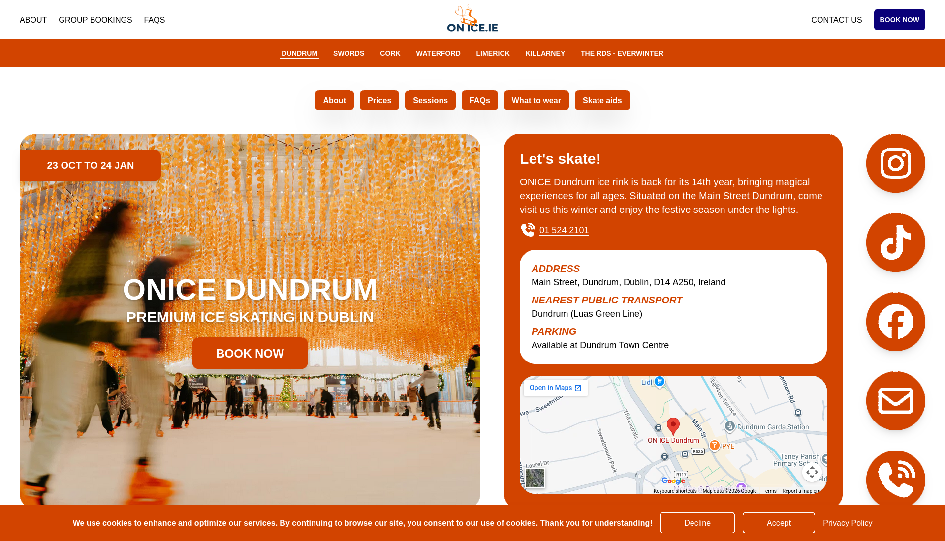 都柏林 Dundrum 节日季溜冰：亲子感受冬日气氛第1步报名页面截图