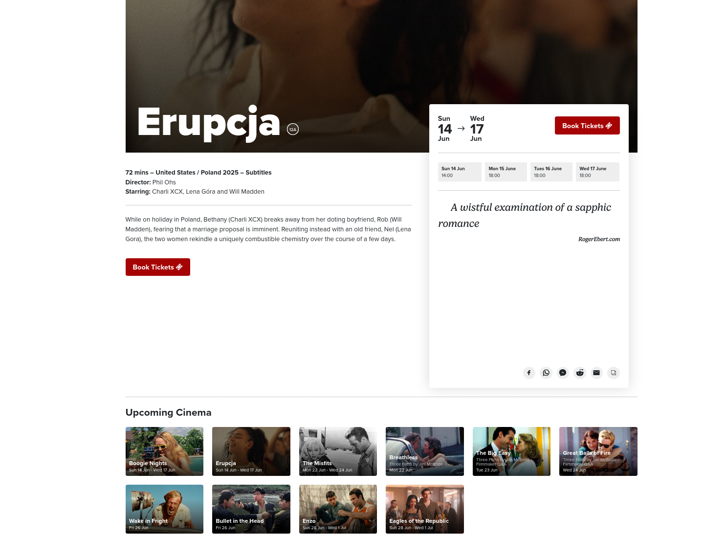 科克 Triskel Arts Centre 看《Erupcja》：波兰假期中的 sapphic 浪漫电影重映第1步报名页面截图